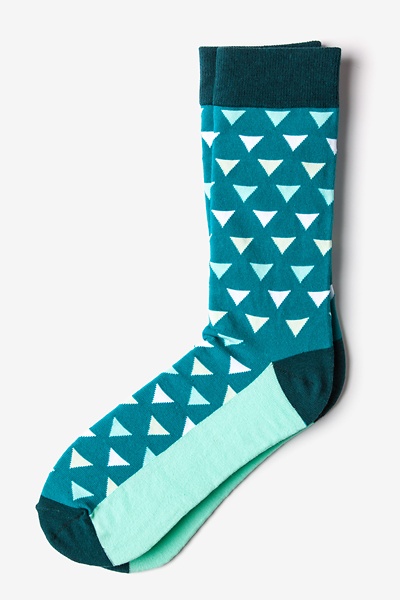 Aqua Carded Cotton Newport Medium-Large Sock