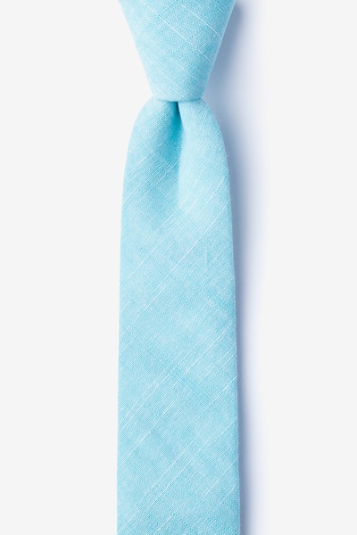 Aqua Cotton Norton Skinny Tie