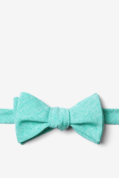 Aqua Cotton Tioga Self-Tie Bow Tie