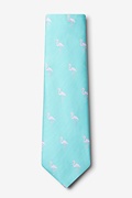 Flamingos Aqua Extra Long Tie Photo (1)