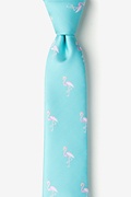 Flamingos Aqua Skinny Tie Photo (0)