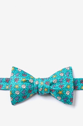 In Deep Water Aqua Self-Tie Bow Tie