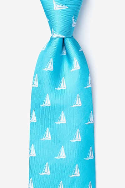 blue and white tie sailboat