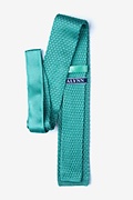 Textured Solid Aqua Knit Tie Photo (1)