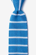 Briton Stripe Azure Blue Knit Tie Photo (0)