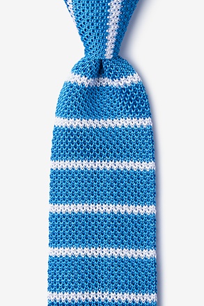 _Briton Stripe Azure Blue Knit Tie_