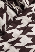 Brown and Beige Bristol Houndstooth Knit Scarf Photo (1)