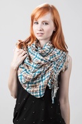 Beige Plaid Pashmina Scarf Photo (3)