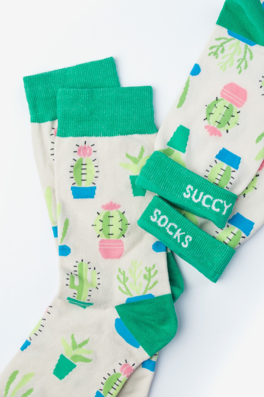 Succulent Beige Women's Sock Photo (1)