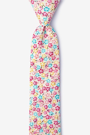 _Descano Beige Skinny Tie_