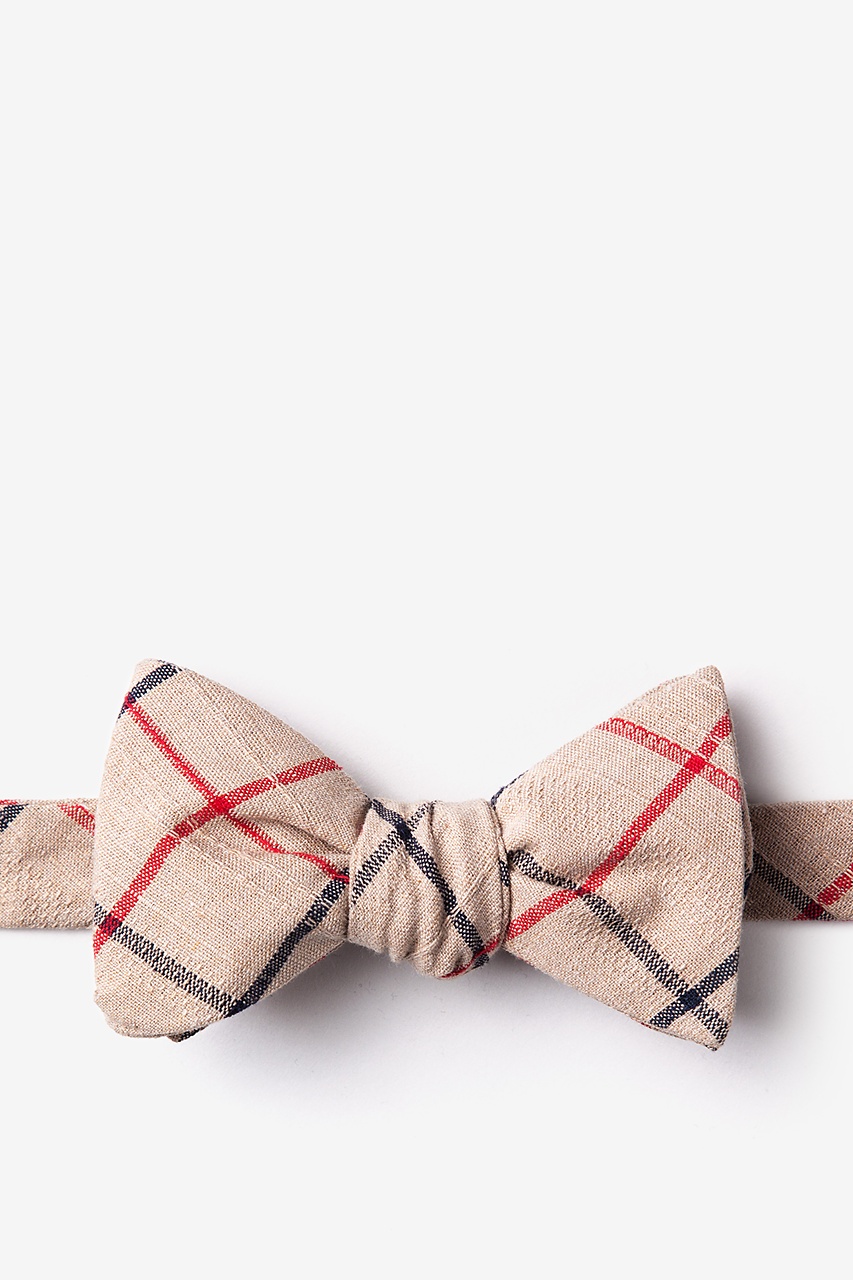Maricopa Beige Self-Tie Bow Tie Photo (0)
