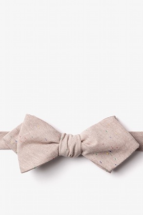 Teague Beige Diamond Tip Bow Tie