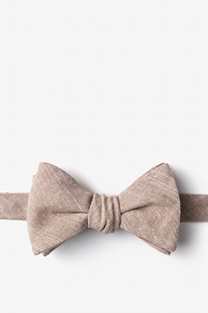 _Wortham Beige Self-Tie Bow Tie_