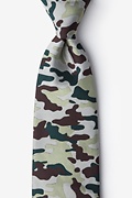 Camouflage Woodland Beige Extra Long Tie Photo (0)