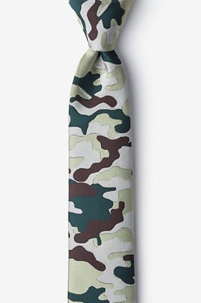 Camouflage Woodland Beige Skinny Tie