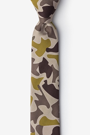 Street Camo Beige Skinny Tie