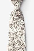 Vintage Star Chart Beige Extra Long Tie Photo (0)