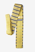 French Stripe Beige Knit Skinny Tie Photo (1)