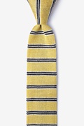 French Stripe Beige Knit Skinny Tie Photo (0)