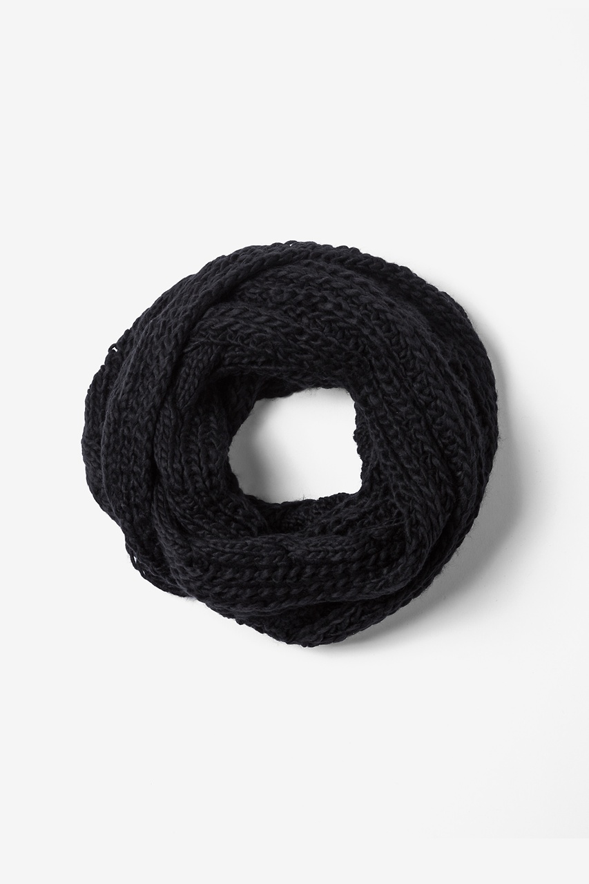 Black Geneva Cable Knit Infinity Scarf Photo (0)