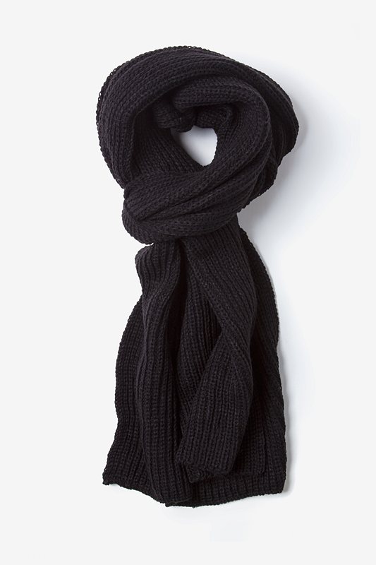 Black Knitted Unisex Scarf
