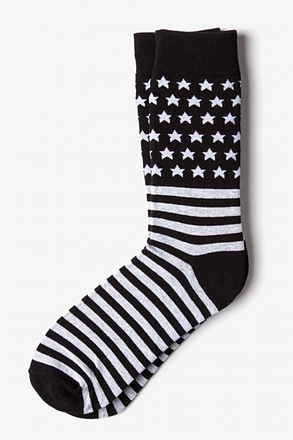 American Flag Black Sock