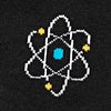 Black Carded Cotton Atomic Nucleus Medium-Large Sock