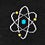 Black Carded Cotton Atomic Nucleus Medium-Large Sock