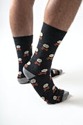 Bacon & Eggs Breakfast Black Sock Photo (3)