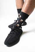 Bacon & Eggs Breakfast Black Sock Photo (4)