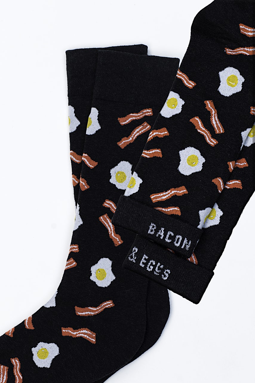 Bacon & Eggs Black Sock Photo (1)