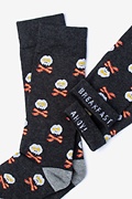 Bacon & Eggs Breakfast Black Medium-Large Sock Photo (1)