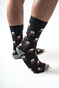 Bacon & Eggs Breakfast Black Medium-Large Sock Photo (3)
