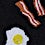 Black Carded Cotton Bacon & Eggs Medium-Large Sock