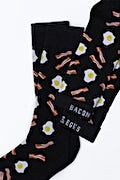 Bacon & Eggs Black Medium-Large Sock Photo (1)