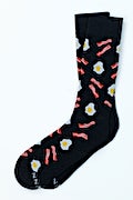 Bacon & Eggs Black Medium-Large Sock Photo (0)