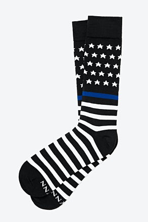 Blue Lives Matter Black Sock