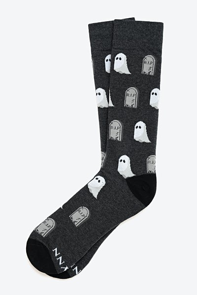 Image of Black Carded Cotton Boo Sock