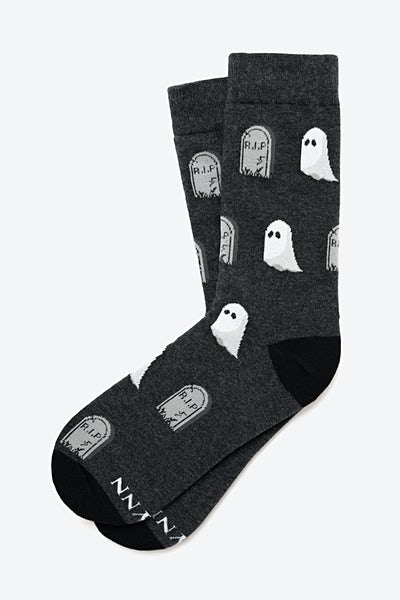 Black Carded Cotton Boo Women's Sock | Ties.com
