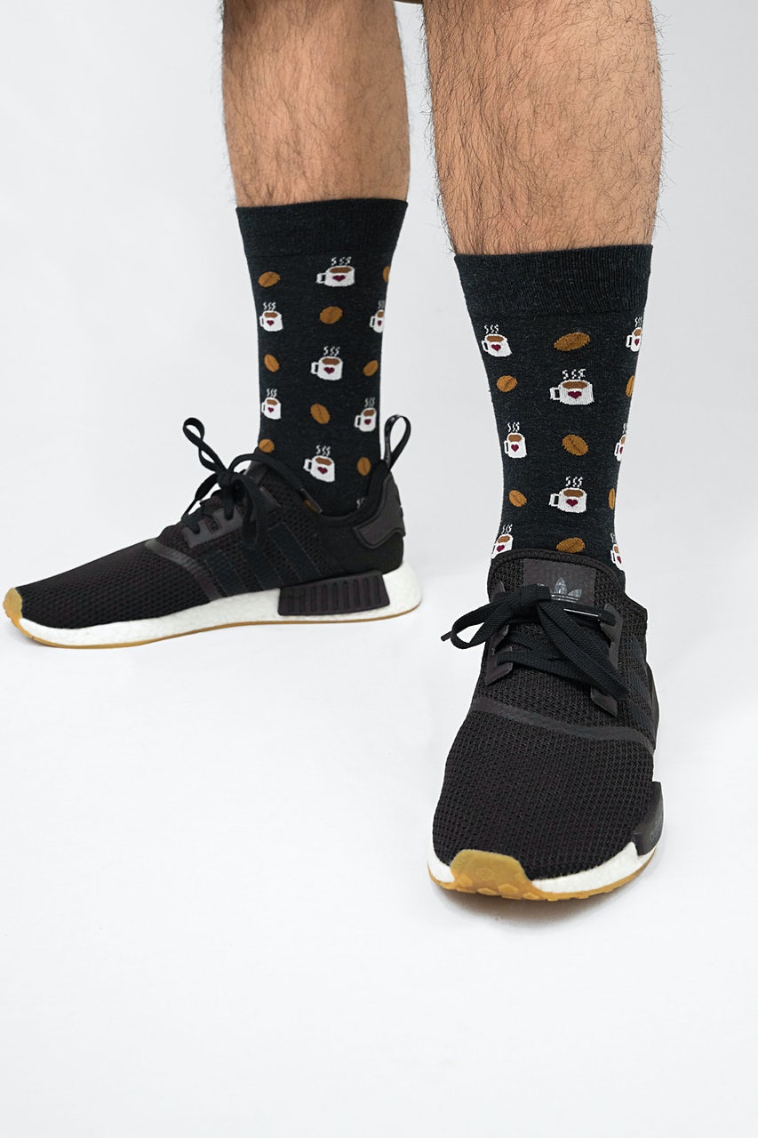 Cup of Coffee Men's Black Socks | Drinks & Foodie Socks | Ties.com