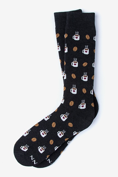 Image of Black Carded Cotton But First, Coffee Sock