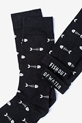 Fish Bone Black Sock Photo (1)