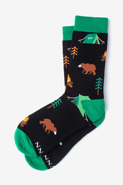 Gone Campin' Forest Women's Black Sock | Camping Socks | Ties.com