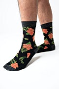 Hibiscus Floral Black Sock Photo (2)
