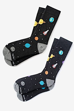 I Need My Space Black His & Hers Socks