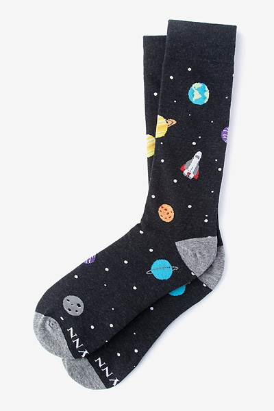 Black Carded Cotton I Need My Space Medium-Large Sock