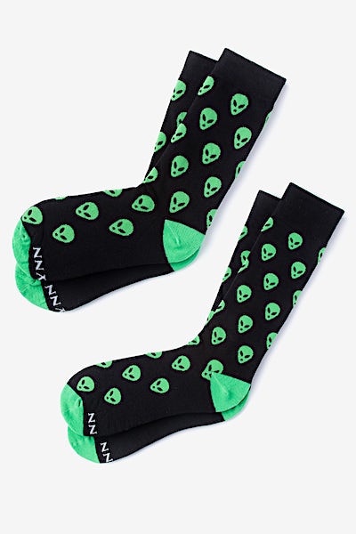 Black Carded Cotton I Want to Believe His & Hers Socks | Ties.com