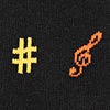 Black Carded Cotton Jazz It Up Medium-Large Sock