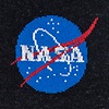 Black Carded Cotton NASA Meatball Small-Medium Sock