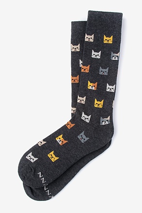 Not Kitten Around Black Medium-Large Sock